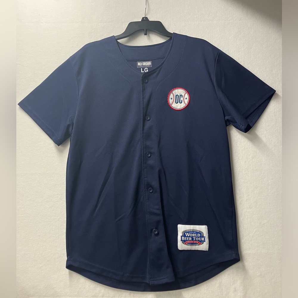 Old Chicago Pizza & Taproom World Beer Tour 76 Baseball Jersey Men’s Large